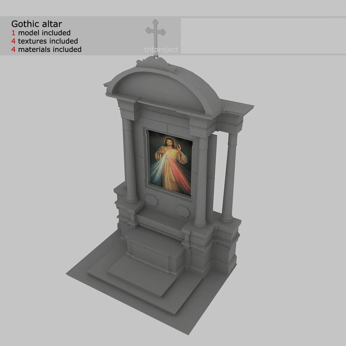 church altar 3D Model .c4d .max .obj .3ds .fbx .stl .blend