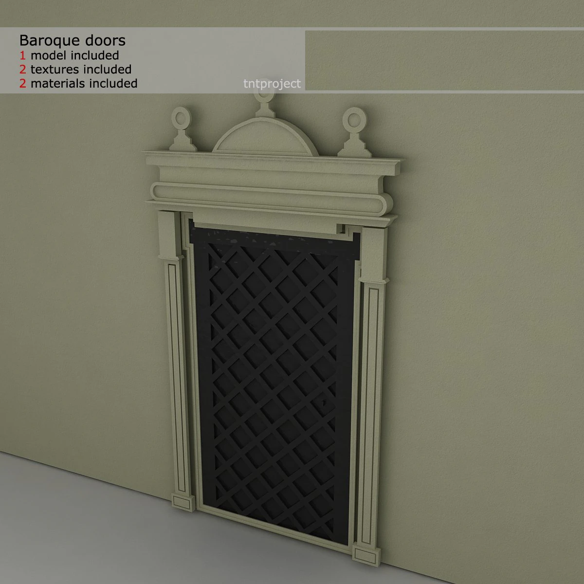 ornate door molding 3D Model .c4d .max .obj .3ds .fbx .stl .blend 