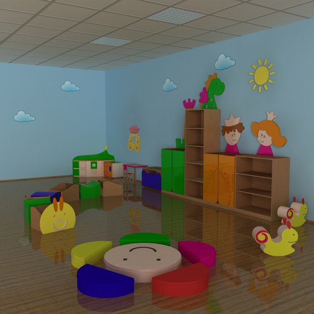 nursery furniture set 3D Model .c4d .max .obj .3ds .fbx .stl .blend 