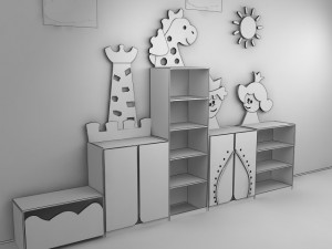 nursery furniture set 3D Model