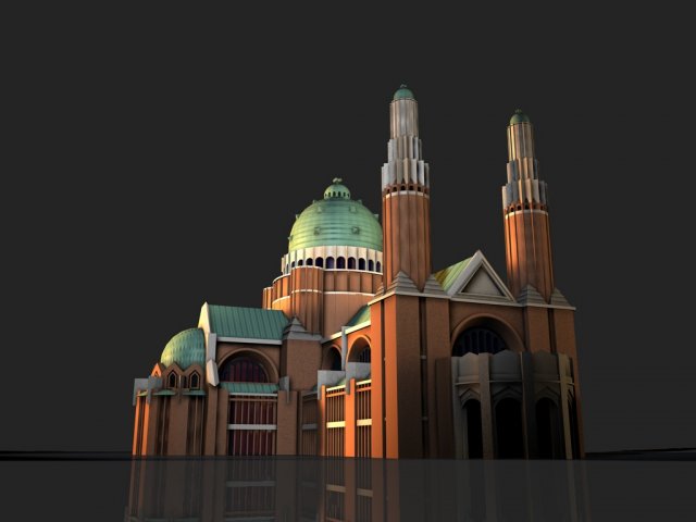 belgium brussels basilica of the sacred heart 3D Model .c4d .max .obj .3ds .fbx .stl .blend 