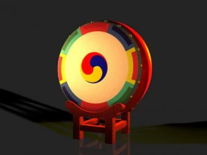 Coreia Seul Tambor Tradicional Coreano Modelo 3D