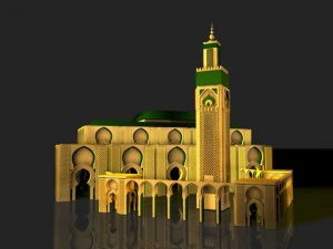 maroc casablanca mosqu&eacute;e hassan ii Modèle 3D