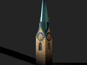 switzerland zurich fraumjnster abbey Model 3D