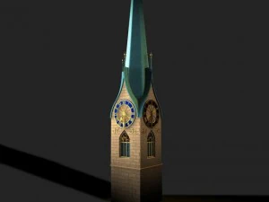 switzerland zurich fraumjnster abbey 3D Model