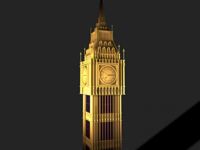 united kingdom london big ben 3D Model .c4d .max .obj .3ds .fbx .stl .blend 