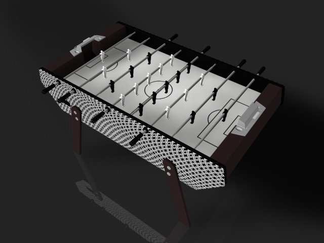 football table 3 3D Модель .c4d .max .obj .3ds .fbx .stl .blend 
