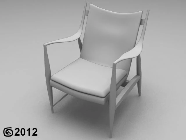 teak chair 3D Model .c4d .max .obj .3ds .fbx .stl .blend 