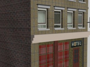 old hotel building 3D 模型