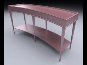 곡선형 등받이 소파 테이블 3D 모델