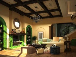 Фотореалистичная гостиная 354 3D Модель