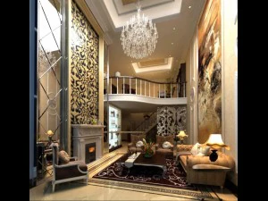 элегантная гостиная с балконом 487 3D Модель