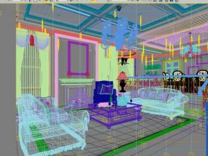 living  dining rooms 0013 3D Model