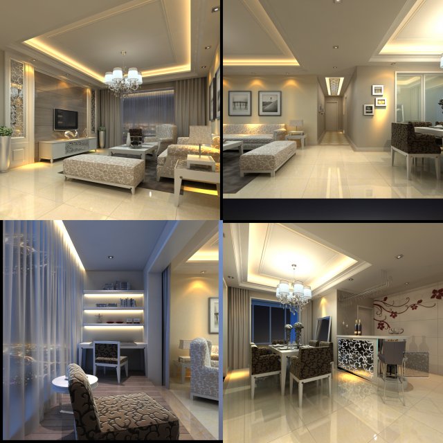 3d home 1555 Model 3D .c4d .max .obj .3ds .fbx .stl .blend 