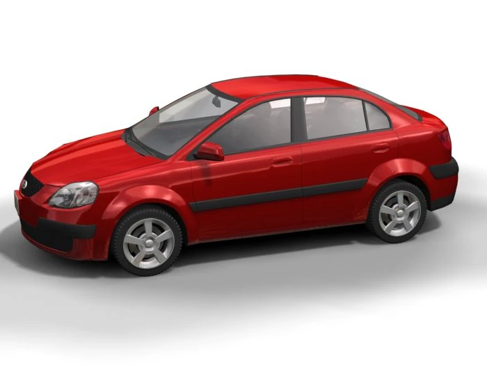 2006 kia rio 4 door 3D Model .c4d .max .obj .3ds .fbx .stl .blend