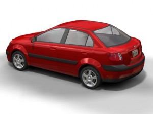 2006 kia rio 4 door 3D Модель