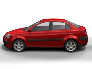 2006 kia rio 4 door 3D Модель
