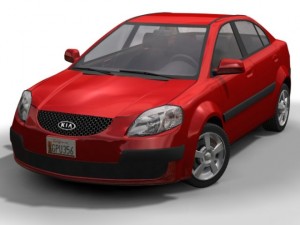2006 kia rio 4 door 3D Модель