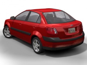 2006 kia rio 4 door 3D Модель