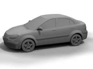2006 kia rio 4 door 3D Модель