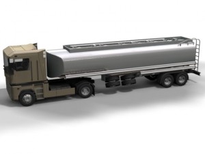 renault  magnum with trailer and tank trailer 3D Model