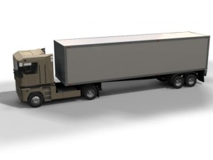 renault  magnum with trailer and tank trailer 3D Model