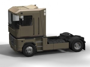 renault  magnum with trailer and tank trailer 3D Model
