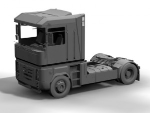 renault  magnum with trailer and tank trailer 3D Model