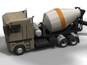 renault cement mixer truck 3D Model