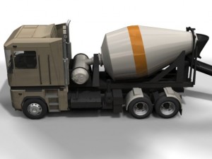 renault cement mixer truck 3D Model