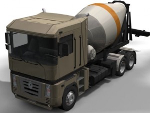 renault cement mixer truck 3D Model