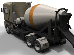 renault cement mixer truck 3D Model