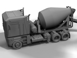 renault cement mixer truck 3D Model