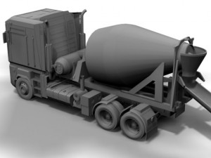 renault cement mixer truck 3D Model