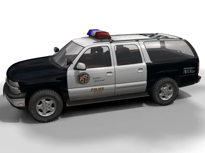 lapd chevrolet suburban 3D Model .c4d .max .obj .3ds .fbx .stl .blend 