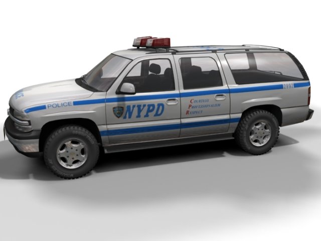 nypd chevrolet suburban 3D Модель .c4d .max .obj .3ds .fbx .stl .blend 