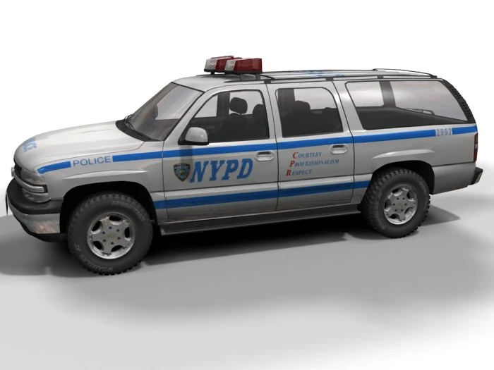 nypd chevrolet suburban 3D Model .c4d .max .obj .3ds .fbx .stl .blend 
