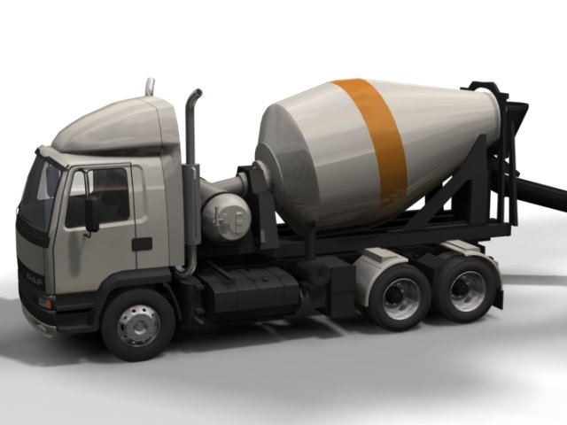 daf cement mixer Modelo 3D .c4d .max .obj .3ds .fbx .stl .blend 