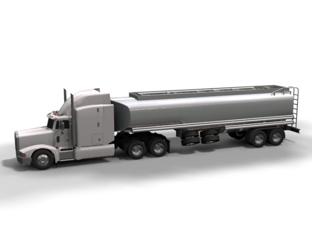 peterbilt with trailer and tank trailer Model 3D .c4d .max .obj .3ds .fbx .stl .blend 