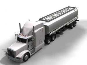 peterbilt with trailer and tank trailer 3D Model