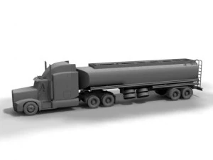 peterbilt with trailer and tank trailer 3D Model