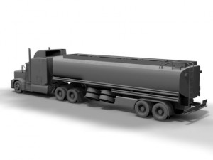 peterbilt with trailer and tank trailer Model 3D
