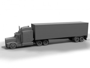 peterbilt with trailer and tank trailer Model 3D
