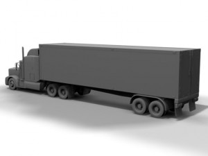 peterbilt with trailer and tank trailer Model 3D