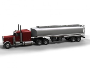 peterbilt 379 with trailer and tank trailer 3D Model