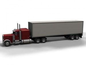 peterbilt 379 with trailer and tank trailer Modelo 3D