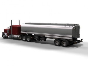 peterbilt 379 with trailer and tank trailer Modelo 3D