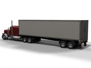 peterbilt 379 with trailer and tank trailer Modelo 3D