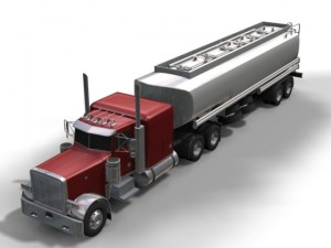 peterbilt 379 with trailer and tank trailer Modelo 3D