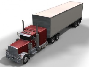 peterbilt 379 with trailer and tank trailer Modelo 3D